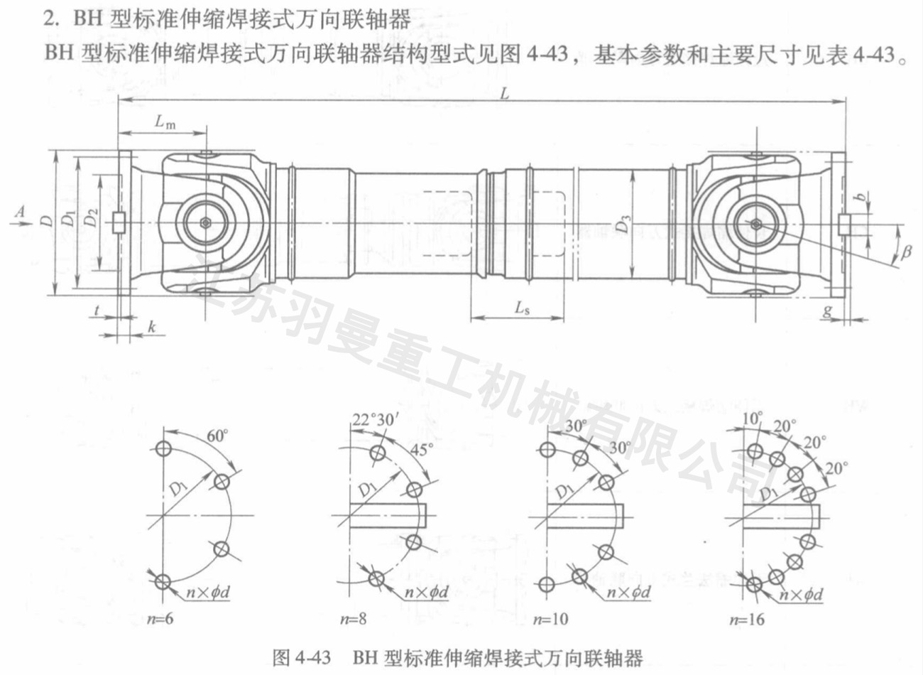 BH標準伸縮焊接式萬向聯軸器