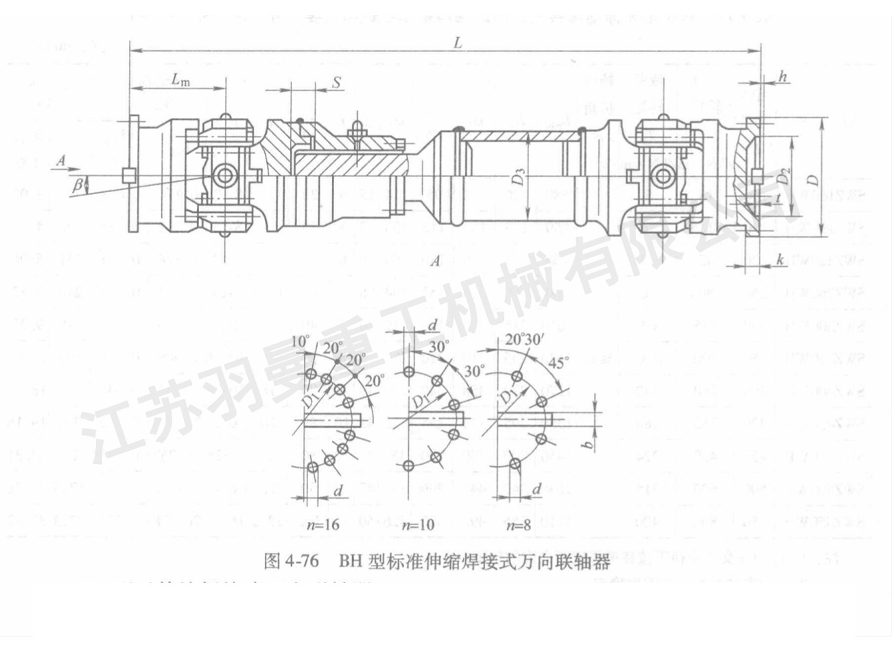 BH標(biāo)準(zhǔn)伸縮焊接式萬向聯(lián)軸器
