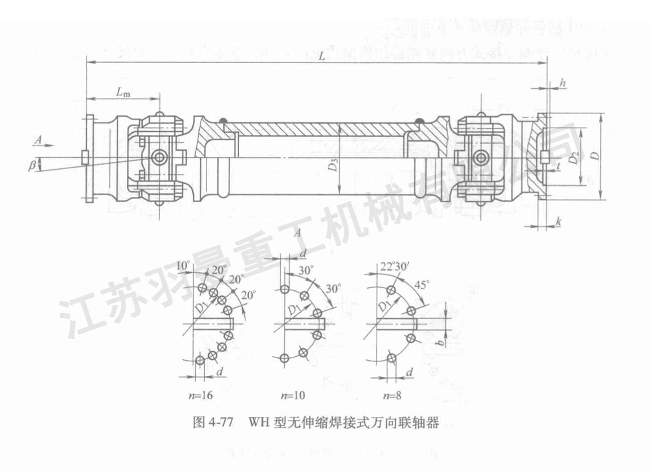WH型無伸縮焊接式萬向聯(lián)軸器